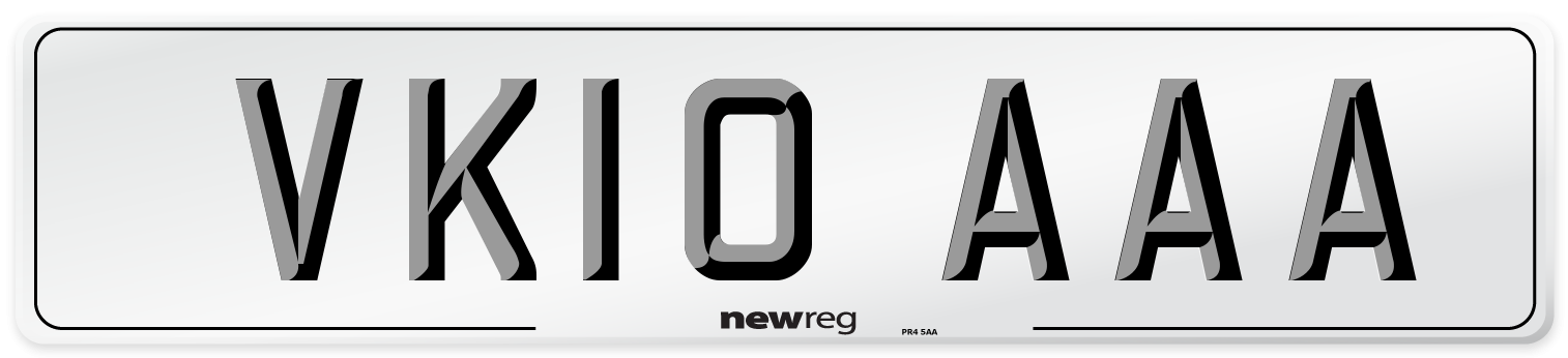 VK10 AAA Number Plate from New Reg